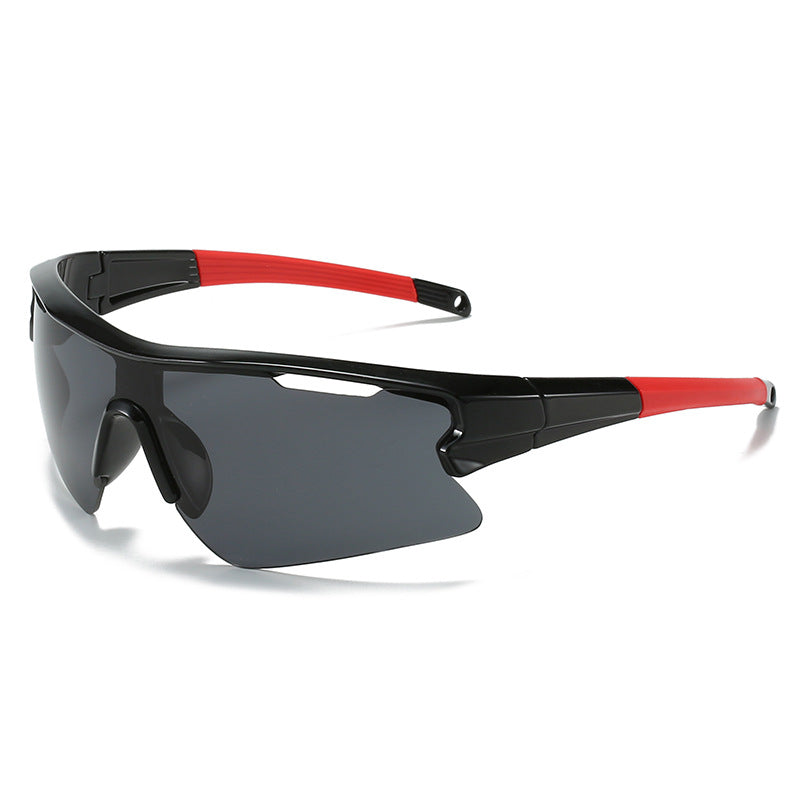 (12 PACK) Wholesale Sports Sunglasses New Arrival Outdoor Cycling Women Sport One Piece 2024 - BulkSunglassesWholesale.com - Black Frame Black Lens