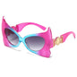 (6 PACK) Wholesale Sunglasses New Arrival Unique Fashion Trendy Bat 2024 - BulkSunglassesWholesale.com - Blue Purple Frame Gradient Black Lens