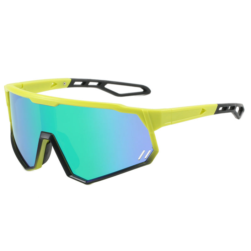 (12 PACK) Wholesale Sports Sunglasses New Arrival Sport Cycling Unisex Oversized Polarized 2024 - BulkSunglassesWholesale.com - Polarized Green Frame Green Mirrored
