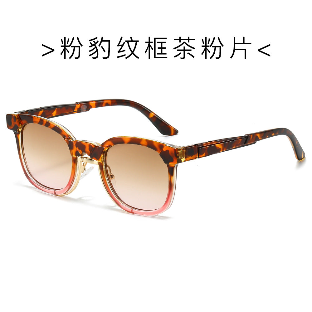 (6 PACK) Wholesale Sunglasses New Arrival Men Fashion Vintage Trendy Unique Women 2024 - BulkSunglassesWholesale.com - Pink Leopard Print Frame Tea Pink Lens