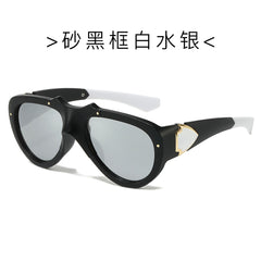 (6 PACK) Wholesale Sunglasses New Arrival Fashion Vintage Cat Eye Women 2024 - BulkSunglassesWholesale.com - Matt Black Frame Mirrored Lens