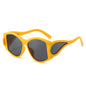 (6 PACK) Wholesale Sunglasses New Arrival Round Oversized Unique Punk Fashion Women 2024 - BulkSunglassesWholesale.com - Yellow Frame Black Lens