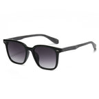 (6 PACK) Wholesale Sunglasses New Arrival Fashion Square Unique Wood Grain Rivet 2025 - BulkSunglassesWholesale.com - Black Frame Gradient Black Lens