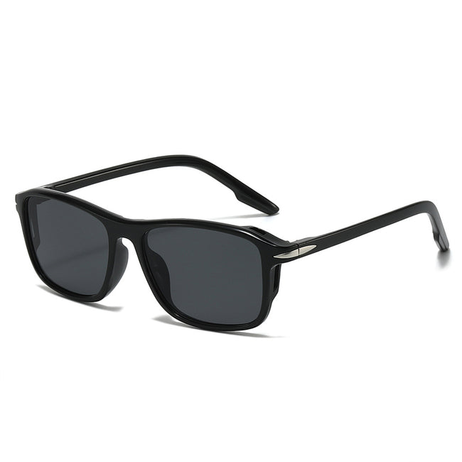(6 PACK) Wholesale Sunglasses New Arrival Square Fashion Men Hollow 2025 - BulkSunglassesWholesale.com - Black Frame Black Lens Hover Image