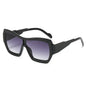 (6 PACK) Wholesale Sunglasses New Arrival One Piece Square One Piece Oversized Fashion 2025 - BulkSunglassesWholesale.com - Black Frame Gradient Black Lens