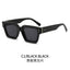 (6 PACK) Wholesale Sunglasses Fashion Square Unique Trendy 2024 - BulkSunglassesWholesale.com - Black Frame Black Black Lens