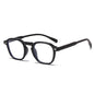 (6 PACK) Wholesale Eyeglasses Frames New Arrival Antiblue Light Fashion Rivet Korean Wood Grain Small Trendy 2025 - BulkSunglassesWholesale.com - Shiny Black Frame