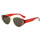 (6 PACK) Wholesale Sunglasses Korean Vintage Women Square Round 2025 - BulkSunglassesWholesale.com - Red Temple Green Lens