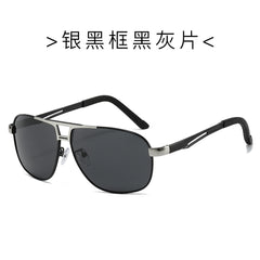 (6 PACK) Wholesale Sunglasses New Arrival Metal Polarized Men Fashion Trendy Outdoor Sport 2024 - BulkSunglassesWholesale.com - Silver Black Frame Black Black Lens