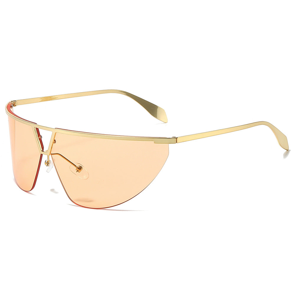 (6 PACK) Wholesale Sunglasses New Arrival Women Women Trendy 2024 - BulkSunglassesWholesale.com - Gold Frame Champagne Lens