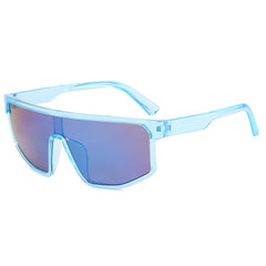 (12 PACK) Wholesale Sports Sunglasses Cycling Women Outdoor Sport Windproof Small Trendy 2024 - BulkSunglassesWholesale.com - Blue Frame Blue Mirrored