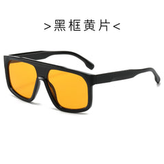 (6 PACK) Wholesale Sunglasses Square New Arrival Fashion Trendy 2024 - BulkSunglassesWholesale.com - Black Frame Yellow Lens