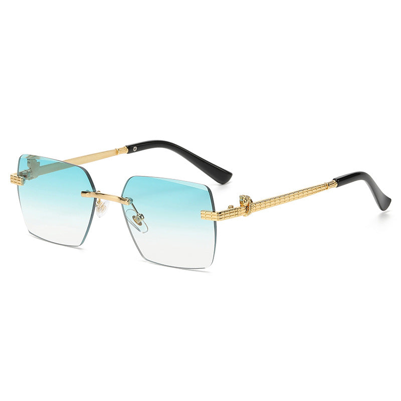 (6 PACK) Wholesale Sunglasses Fashion Square New Arrival Unique Street Trendy 2024 - BulkSunglassesWholesale.com - Gold Frame Gradient Green