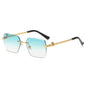 (6 PACK) Wholesale Sunglasses Fashion Square New Arrival Unique Street Trendy 2024 - BulkSunglassesWholesale.com - Gold Frame Gradient Green