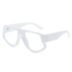 (6 PACK) Wholesale Sunglasses New Arrival Wide Fashion Oversized Trendy 2025 - BulkSunglassesWholesale.com - White Frame Clear Lens