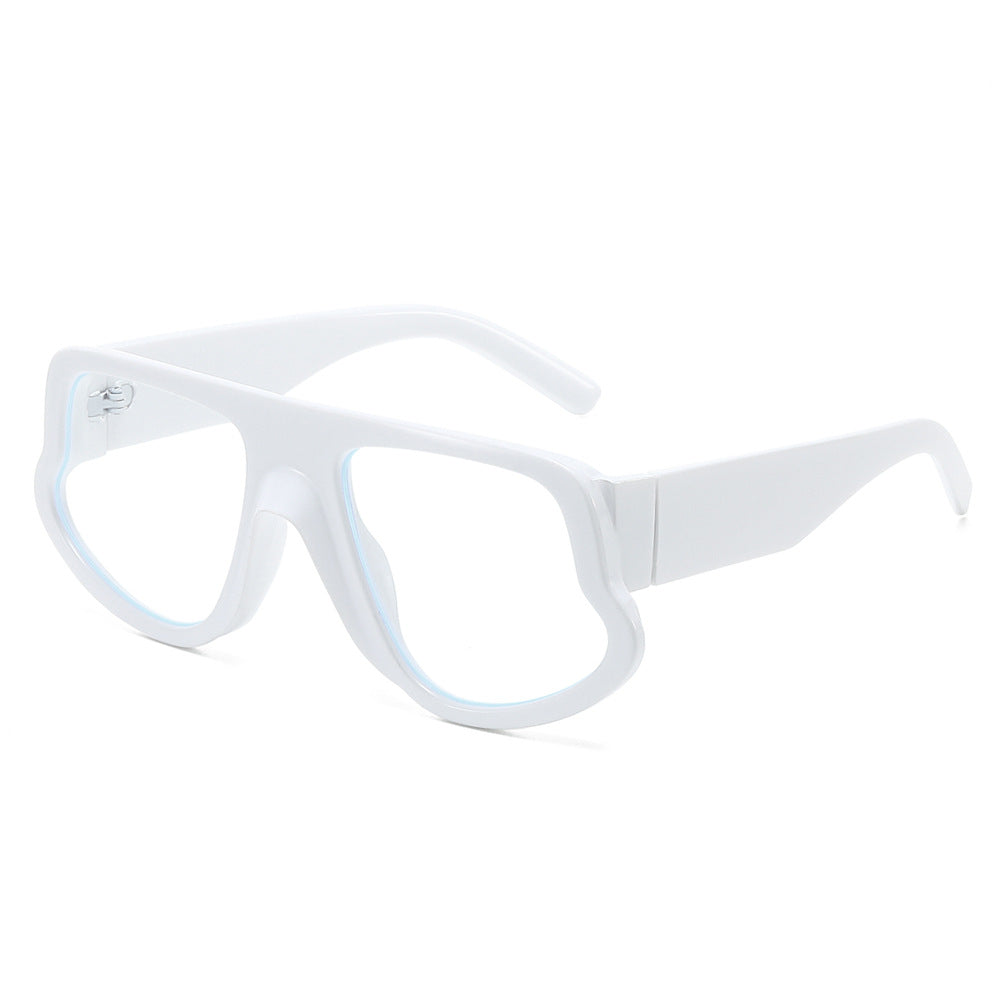 (6 PACK) Wholesale Sunglasses New Arrival Wide Fashion Oversized Trendy 2025 - BulkSunglassesWholesale.com - White Frame Clear Lens