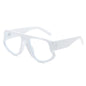 (6 PACK) Wholesale Sunglasses New Arrival Wide Fashion Oversized Trendy 2025 - BulkSunglassesWholesale.com - White Frame Clear Lens