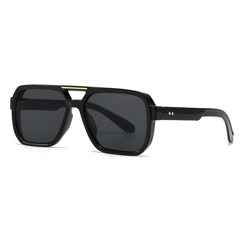 (6 PACK) Wholesale Sunglasses Trendy Street Vintage Antiblue Light 2024 - BulkSunglassesWholesale.com - Black Frame Black Grey