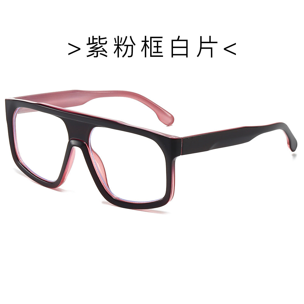 (6 PACK) Wholesale Sunglasses Square New Arrival Fashion Trendy 2024 - BulkSunglassesWholesale.com - Purple Pink Frame Clear Lens