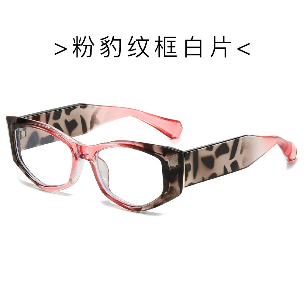 (6 PACK) Wholesale Sunglasses Unique New Arrival Trendy Cat Eye Women 2024 - BulkSunglassesWholesale.com - Pink Leopard Print Frame Clear Lens