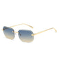 (6 PACK) Wholesale Sunglasses New Arrival Rimless Fashion Square Cut Edge Women 2024 - BulkSunglassesWholesale.com - Gold Frame Green Tea Lens