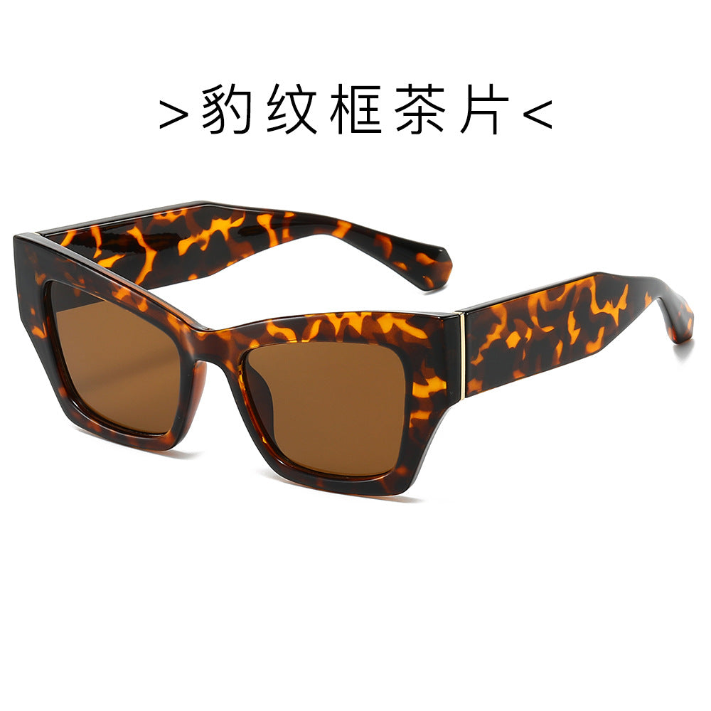 (6 PACK) Wholesale Sunglasses New Arrival Square Men Trendy 2024 - BulkSunglassesWholesale.com - Leopard Print Frame Tea Lens