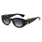 (6 PACK) Wholesale Sunglasses New Arrival Oversized Unique Cat Eye Women 2024 - BulkSunglassesWholesale.com - Shiny Black Frame Gradient Black Lens