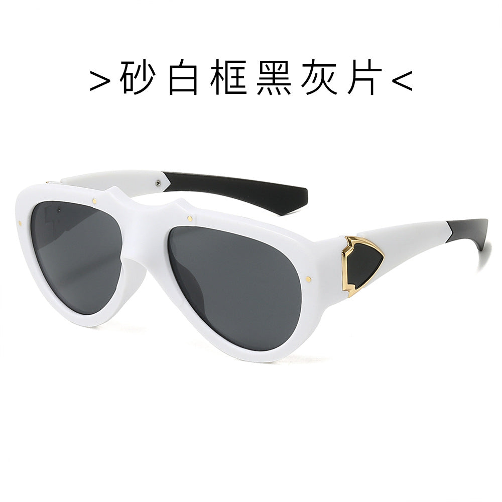 (6 PACK) Wholesale Sunglasses New Arrival Fashion Vintage Cat Eye Women 2024 - BulkSunglassesWholesale.com - Matt White Frame Black Black Lens