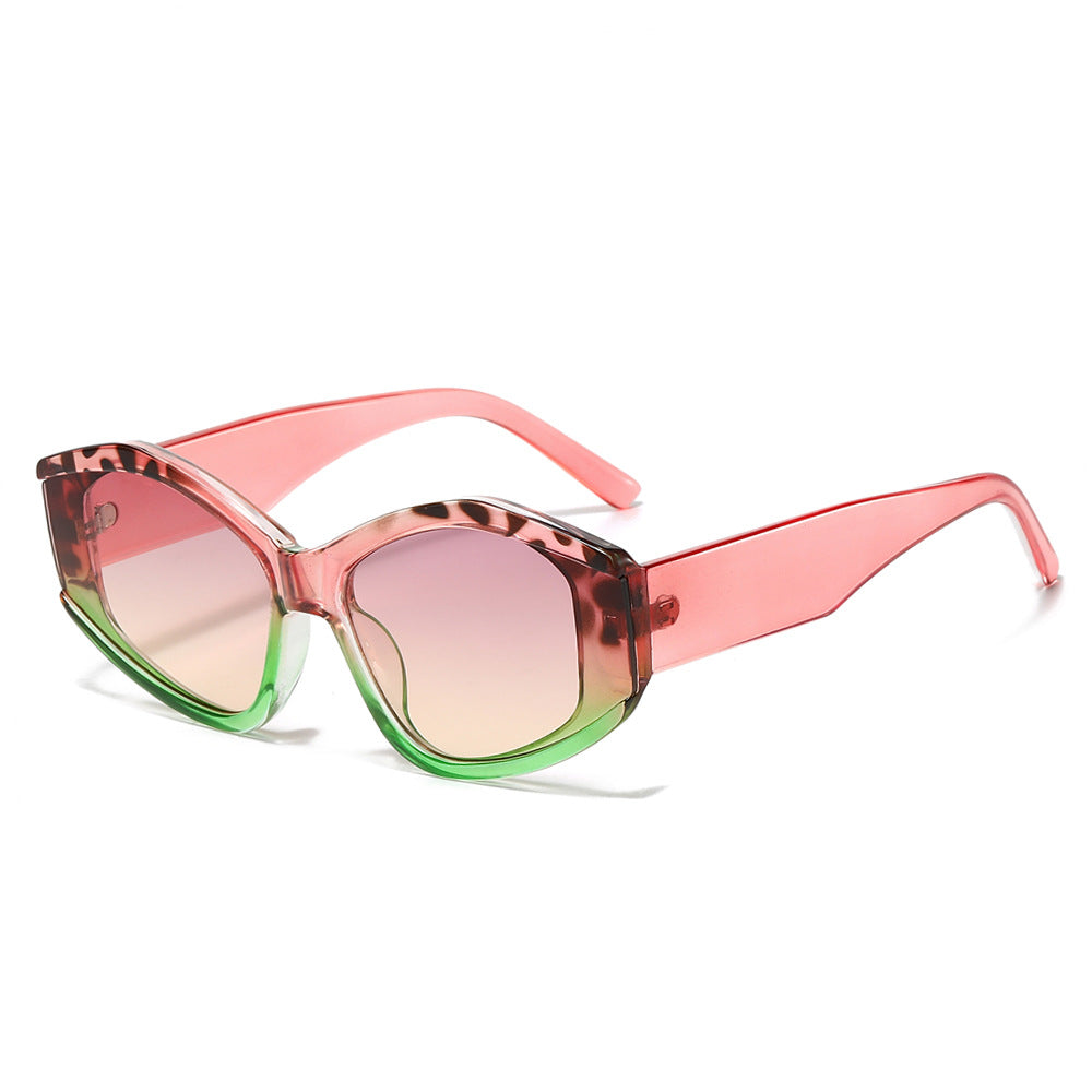 (6 PACK) Wholesale Sunglasses Unique New Arrival Vintage Hip Hop Cat Eye Trendy Fashion Women 2024 - BulkSunglassesWholesale.com - Pink Green Frame Pink Yellow Lens