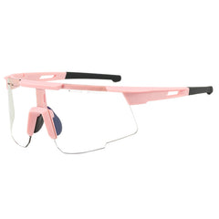 (12 PACK) Wholesale Sports Sunglasses New Arrival Cycling Women Outdoor Sport Trendy Windproof 2024 - BulkSunglassesWholesale.com - Pink Frame Grey