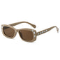 (6 PACK) Wholesale Sunglasses New Arrival Small Fashion Trendy Women Round Rhinestone Hip Hop Trendy 2024 - BulkSunglassesWholesale.com - Frame Tea Lens