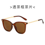 (6 PACK) Wholesale Sunglasses New Arrival Square Round Unisex 2025 - BulkSunglassesWholesale.com - Clear Tea Frame Tea Lens