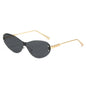(6 PACK) Wholesale Sunglasses New Arrival Cat Eye Unique One Piece Square 2025 - BulkSunglassesWholesale.com - Gold Frame Black Lens