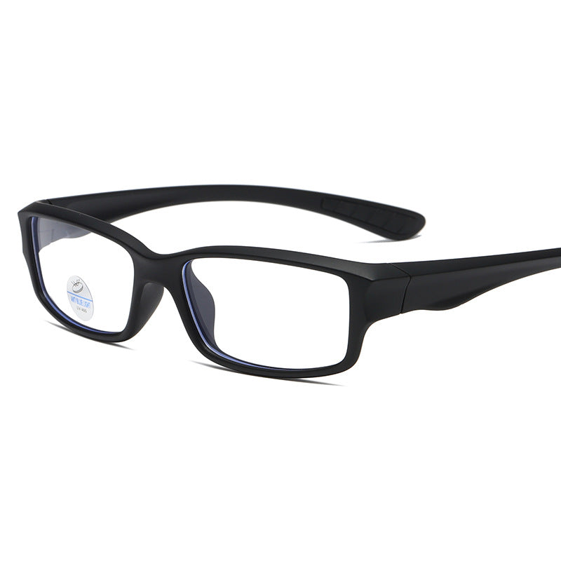 (12 PACK) Wholesale Sports Glasses New Arrival TR Square Sport Cycling Antiblue Light Unisex 2025 - BulkSunglassesWholesale.com - Matt Black Frame