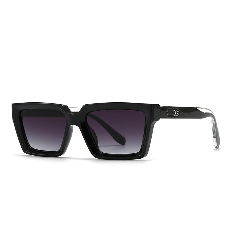 (6 PACK) Wholesale Sunglasses Rivet Street Square 2024 - BulkSunglassesWholesale.com - Black Gradient Black Transparent Temple