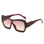 (6 PACK) Wholesale Sunglasses New Arrival One Piece Square One Piece Oversized Fashion 2025 - BulkSunglassesWholesale.com - Tea Frame Tea Pink Lens