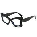 (6 PACK) Wholesale Sunglasses Antiblue Light Oversized Cat Eye New Arrival Unique Butterfly Trendy Street 2024 - BulkSunglassesWholesale.com - Shiny Black Frame