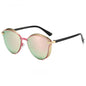 (6 PACK) Wholesale Sunglasses New Arrival Fashion Women Trendy Round 2024 - BulkSunglassesWholesale.com - Gold Frame Pink Mirrored
