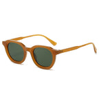 (6 PACK) Wholesale Sunglasses Round Vintage Round Fashion Unisex 2024 - BulkSunglassesWholesale.com - Tea Frame Green Lens