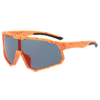 (12 PACK) Wholesale Sports Sunglasses Outdoor Sport Cycling Women Windproof 2024 - BulkSunglassesWholesale.com - Orange Frame Black Lens