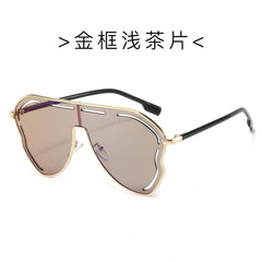 (6 PACK) Wholesale Sunglasses New Arrival Women Unique Women 2024 - BulkSunglassesWholesale.com - Gold Frame Tea Lens