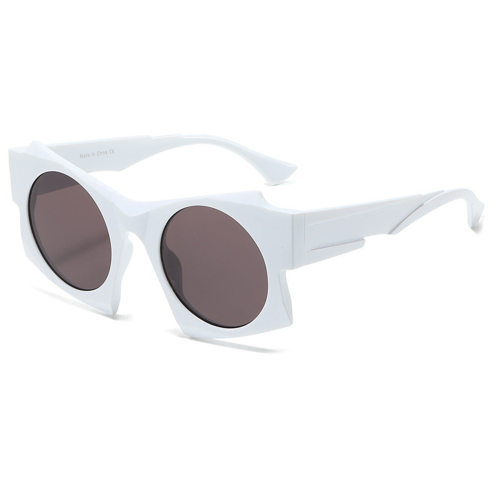 (6 PACK) Wholesale Sunglasses New Arrival Fashion Street 2024 - BulkSunglassesWholesale.com - White Frame Black Lens