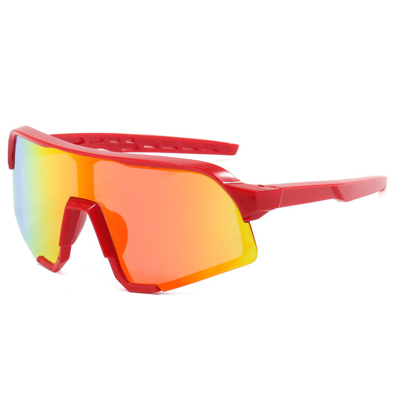 (12 PACK) Wholesale Sports Sunglasses Kids Outdoor Sport Cycling Windproof Fashion 2024 - BulkSunglassesWholesale.com - Red Frame Red Mirrored