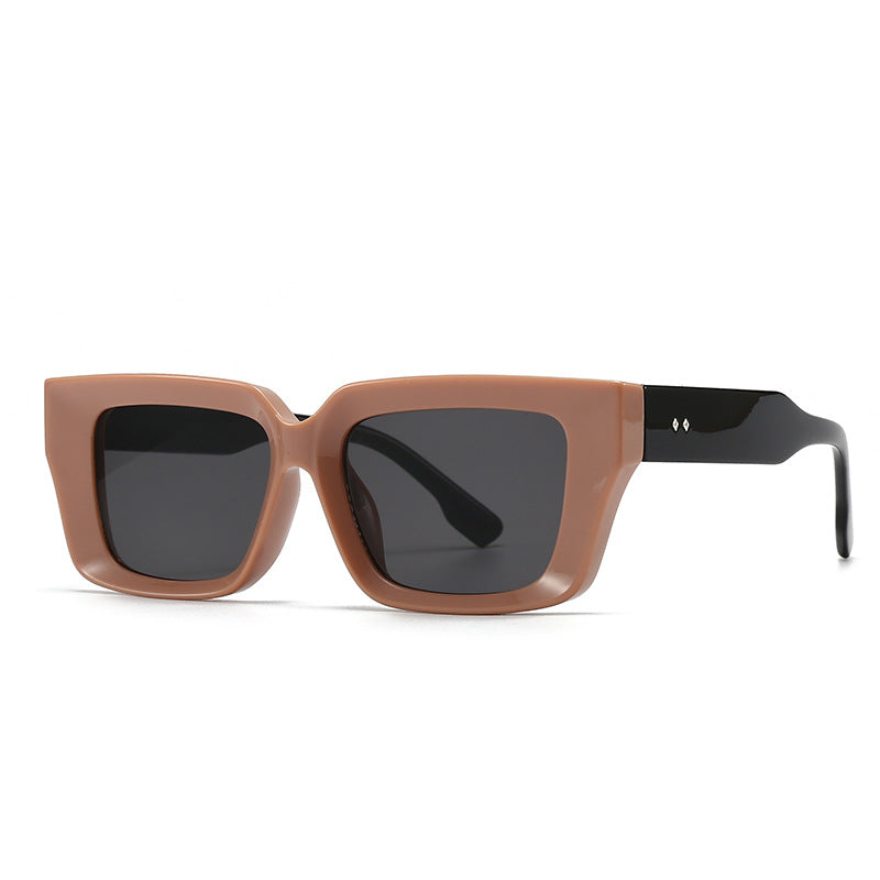 (6 PACK) Wholesale Sunglasses Trendy Street Antiblue Light Women 2024 - BulkSunglassesWholesale.com - Red Frame Black Lens