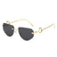 (6 PACK) Wholesale Sunglasses New Arrival Rimless Unique Metal Fashion Cut Edge Unisex 2024 - BulkSunglassesWholesale.com - Gold Frame Black Lens