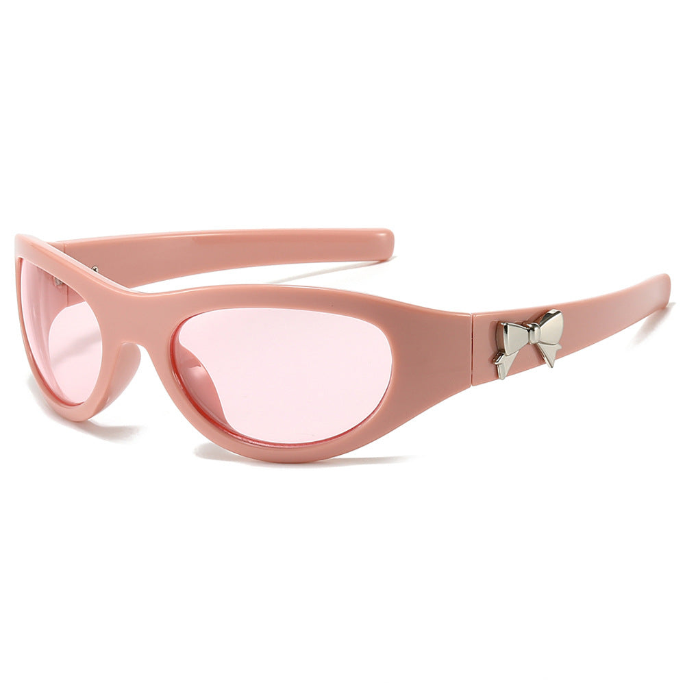 (6 PACK) Wholesale Sunglasses New Arrival Futuristic Outdoor Sport Cycling Butterfly Unisex 2024 - BulkSunglassesWholesale.com - Pink Frame Gradient Pink Lens