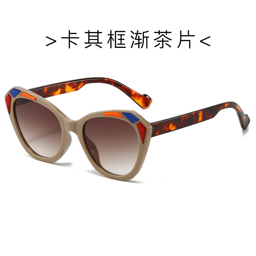 (6 PACK) Wholesale Sunglasses Cat Eye Oversized New Arrival Fashion Unique Women 2024 - BulkSunglassesWholesale.com - Frame Gradient Tea Lens