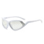 (6 PACK) Wholesale Sunglasses New Arrival Cat Eye Unique Mirrored Hip Hop Sport Fashion 2024 - BulkSunglassesWholesale.com - Silver Frame Mirrored Lens