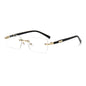 (6 PACK) Wholesale Sunglasses New Arrival Rimless Fashion Trendy Cut Edge 2024 - BulkSunglassesWholesale.com - Gold Frame White