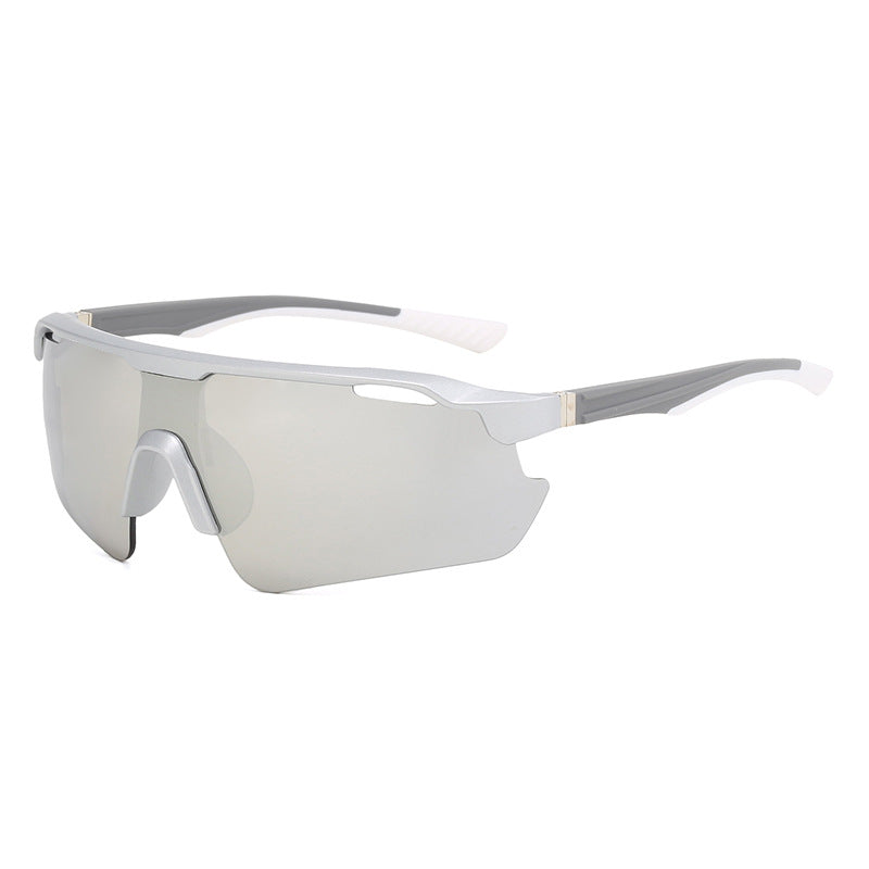 (12 PACK) Wholesale Sports Sunglasses Sport Cycling Women Outdoor New Arrival One Piece Windproof 2024 - BulkSunglassesWholesale.com - Silver Frame Mirrored